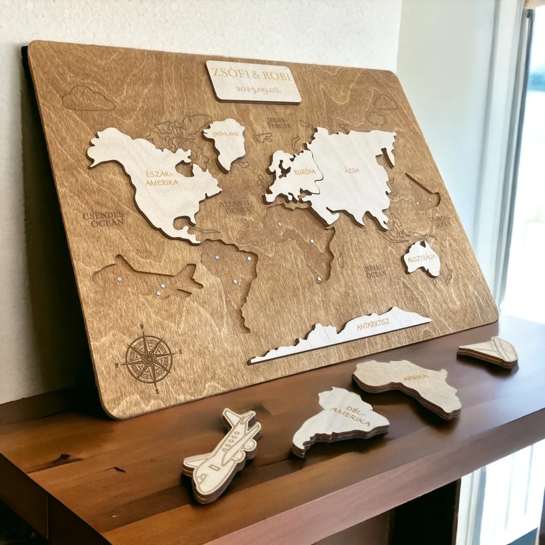 fa térkép világ kirakós ceremónia